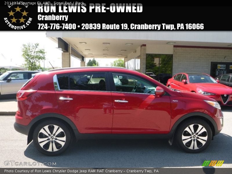 Signal Red / Black 2011 Kia Sportage EX AWD