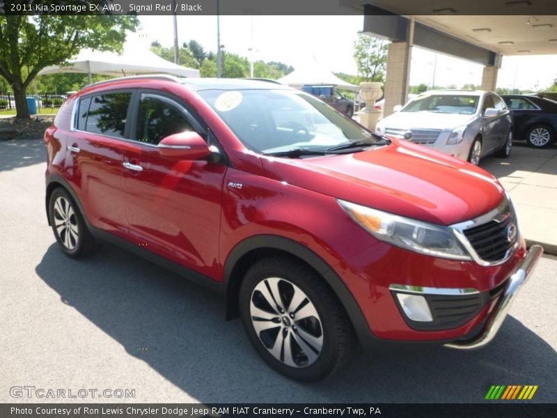 Signal Red / Black 2011 Kia Sportage EX AWD
