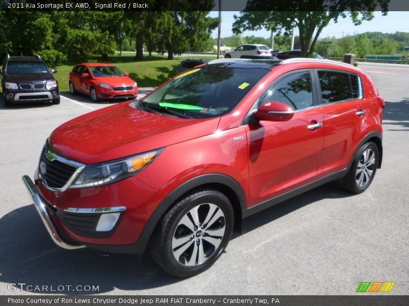Signal Red / Black 2011 Kia Sportage EX AWD