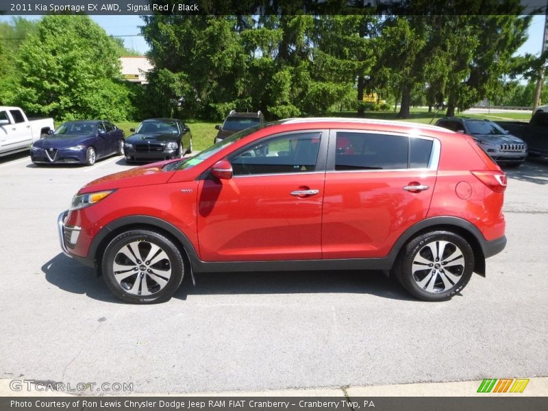 Signal Red / Black 2011 Kia Sportage EX AWD