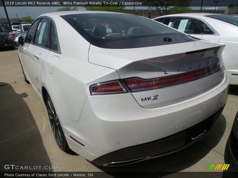 White Platinum Metallic Tri-Coat / Cappuccino 2018 Lincoln MKZ Reserve AWD