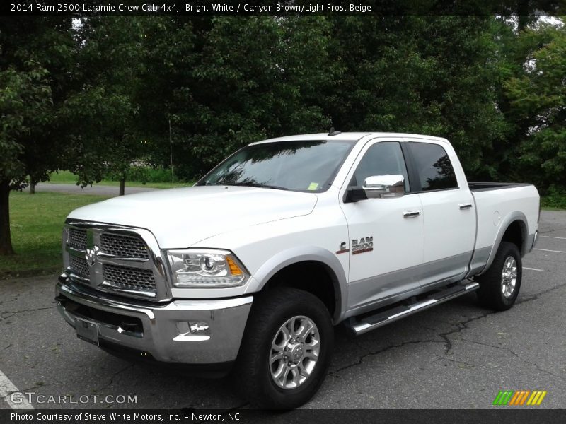 Bright White / Canyon Brown/Light Frost Beige 2014 Ram 2500 Laramie Crew Cab 4x4