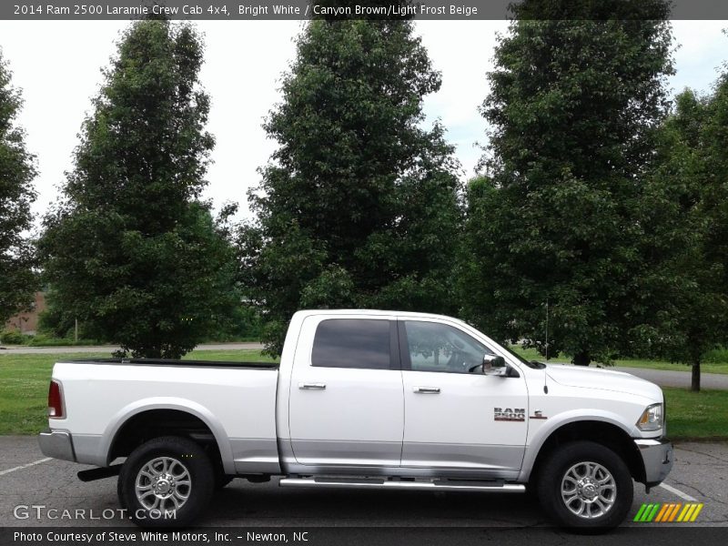 Bright White / Canyon Brown/Light Frost Beige 2014 Ram 2500 Laramie Crew Cab 4x4