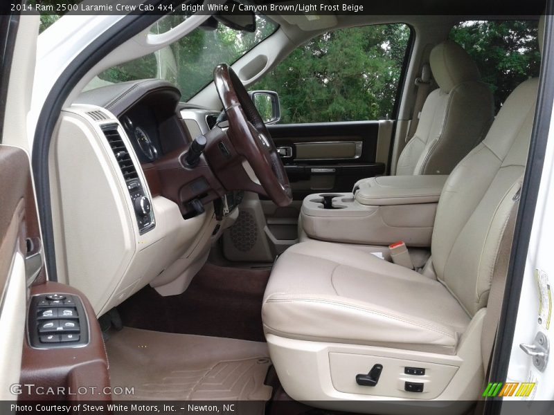 Bright White / Canyon Brown/Light Frost Beige 2014 Ram 2500 Laramie Crew Cab 4x4