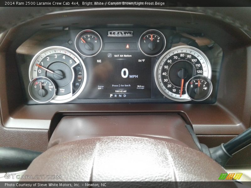 Bright White / Canyon Brown/Light Frost Beige 2014 Ram 2500 Laramie Crew Cab 4x4