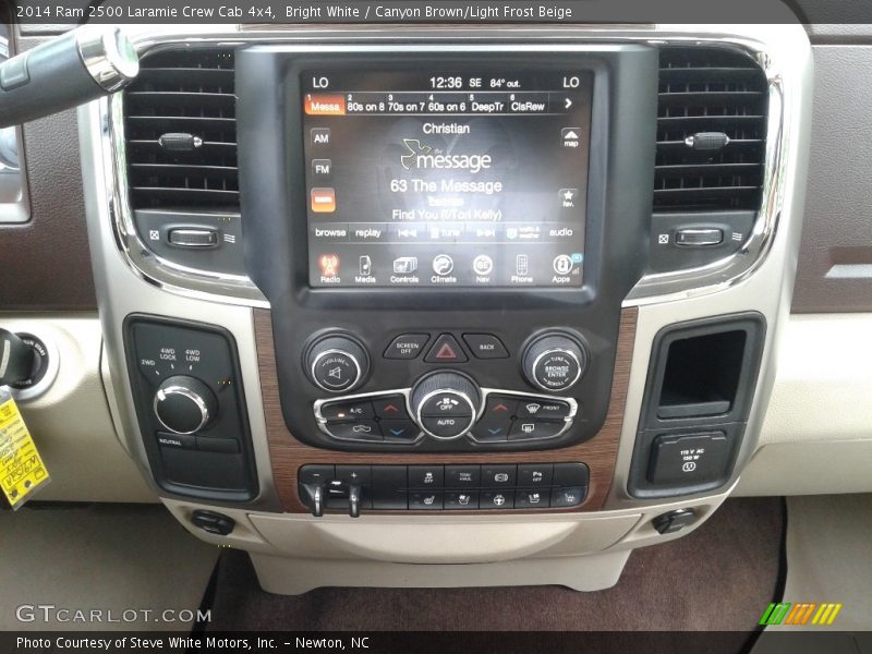Bright White / Canyon Brown/Light Frost Beige 2014 Ram 2500 Laramie Crew Cab 4x4