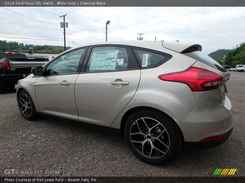 White Gold / Charcoal Black 2018 Ford Focus SEL Hatch