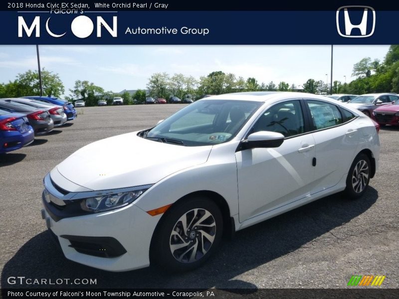 White Orchid Pearl / Gray 2018 Honda Civic EX Sedan