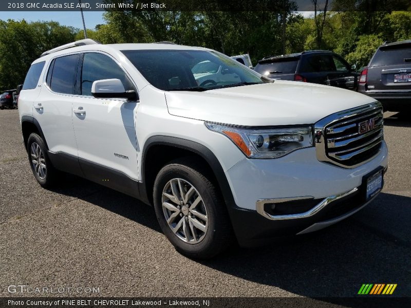 Simmit White / Jet Black 2018 GMC Acadia SLE AWD
