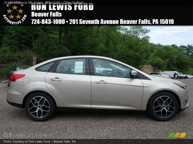 White Gold / Charcoal Black 2018 Ford Focus SEL Sedan