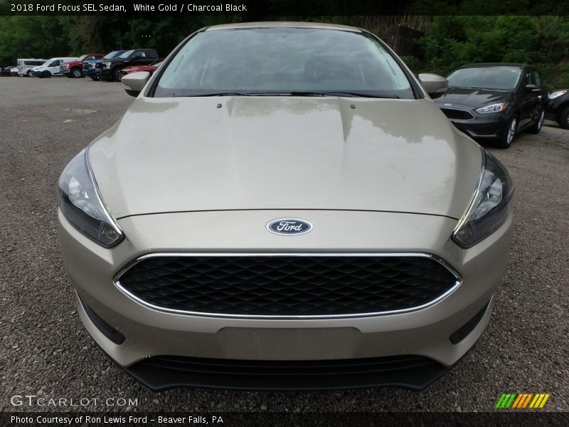 White Gold / Charcoal Black 2018 Ford Focus SEL Sedan