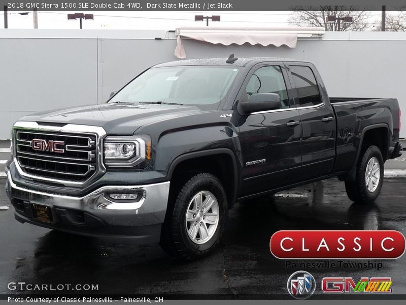 Dark Slate Metallic / Jet Black 2018 GMC Sierra 1500 SLE Double Cab 4WD