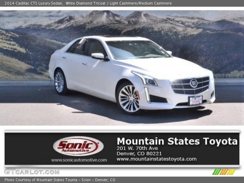 White Diamond Tricoat / Light Cashmere/Medium Cashmere 2014 Cadillac CTS Luxury Sedan