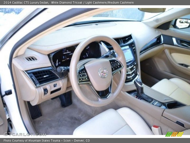 White Diamond Tricoat / Light Cashmere/Medium Cashmere 2014 Cadillac CTS Luxury Sedan