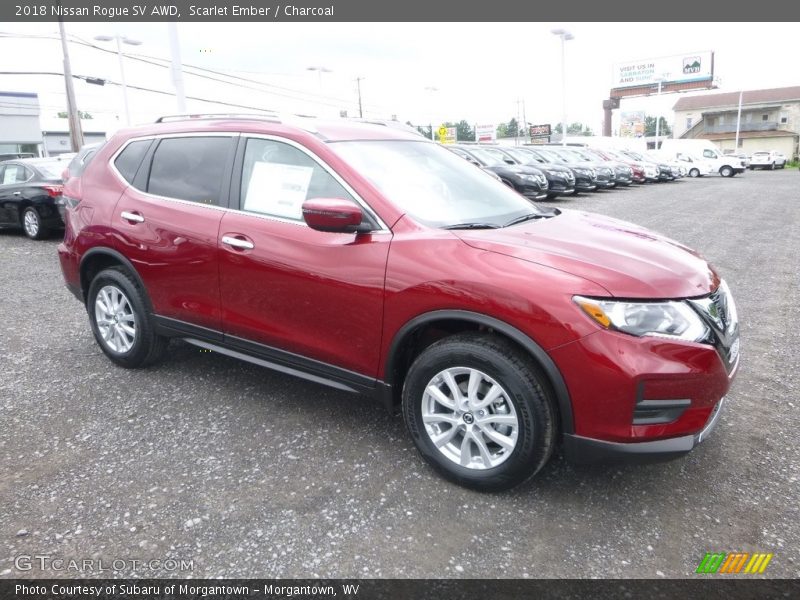 Scarlet Ember / Charcoal 2018 Nissan Rogue SV AWD