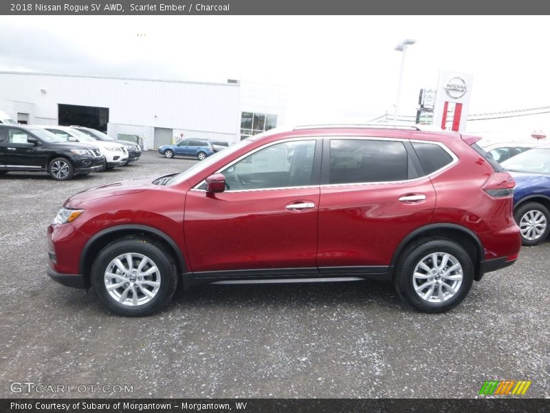 Scarlet Ember / Charcoal 2018 Nissan Rogue SV AWD
