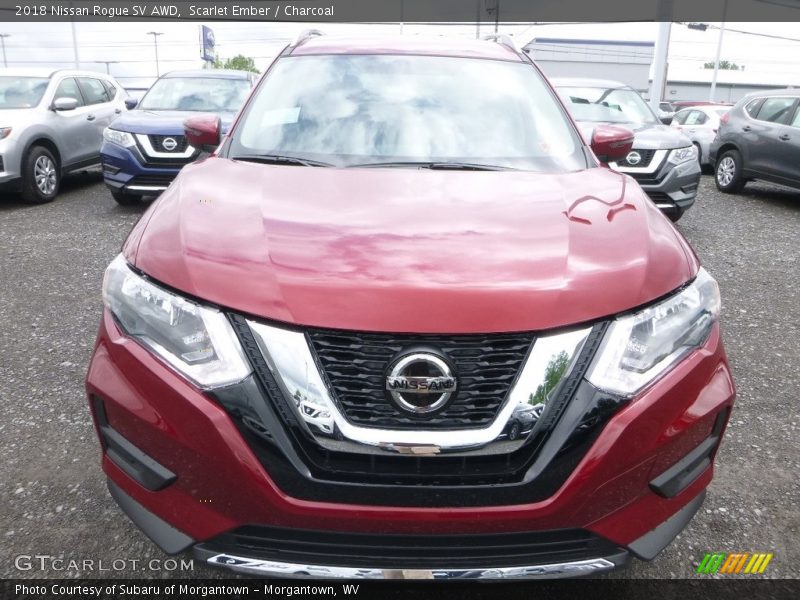 Scarlet Ember / Charcoal 2018 Nissan Rogue SV AWD