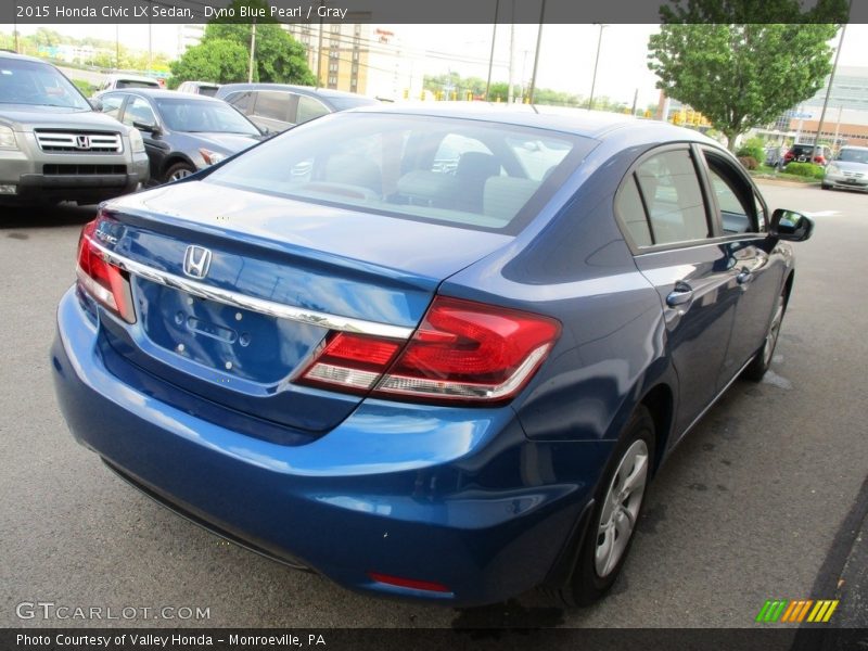 Dyno Blue Pearl / Gray 2015 Honda Civic LX Sedan
