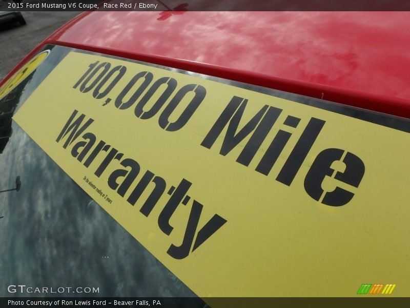 Race Red / Ebony 2015 Ford Mustang V6 Coupe