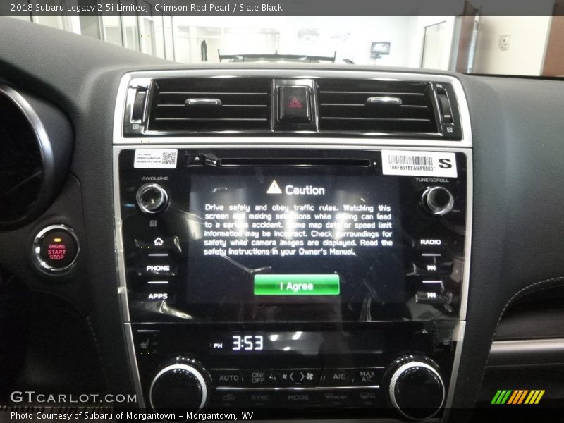 Crimson Red Pearl / Slate Black 2018 Subaru Legacy 2.5i Limited