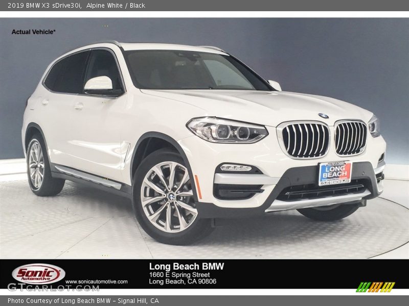 Alpine White / Black 2019 BMW X3 sDrive30i