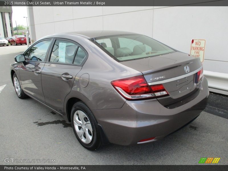 Urban Titanium Metallic / Beige 2015 Honda Civic LX Sedan