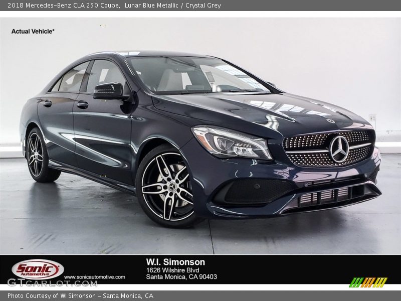 Lunar Blue Metallic / Crystal Grey 2018 Mercedes-Benz CLA 250 Coupe