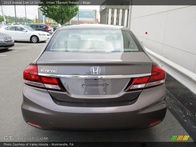 Urban Titanium Metallic / Beige 2015 Honda Civic LX Sedan