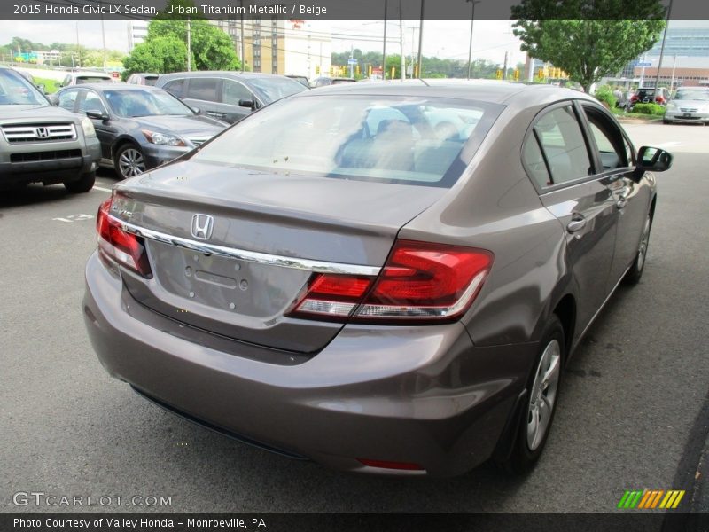 Urban Titanium Metallic / Beige 2015 Honda Civic LX Sedan