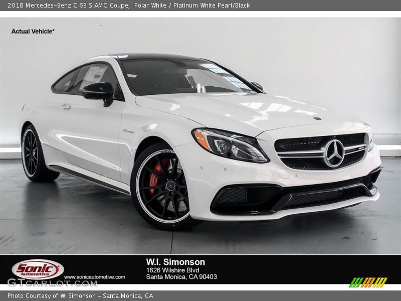 Polar White / Platinum White Pearl/Black 2018 Mercedes-Benz C 63 S AMG Coupe