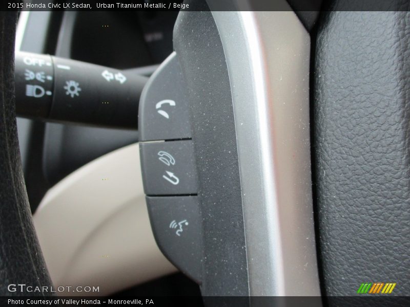Urban Titanium Metallic / Beige 2015 Honda Civic LX Sedan