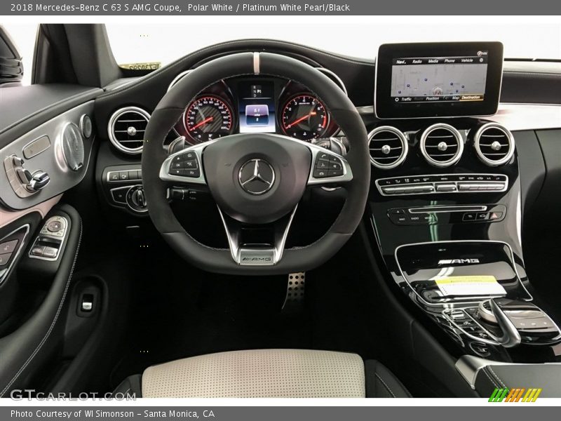 Polar White / Platinum White Pearl/Black 2018 Mercedes-Benz C 63 S AMG Coupe