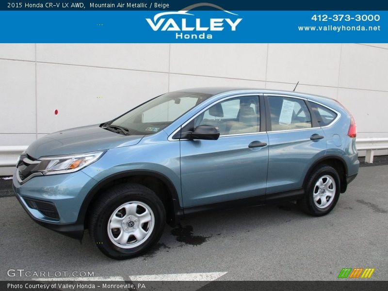 Mountain Air Metallic / Beige 2015 Honda CR-V LX AWD