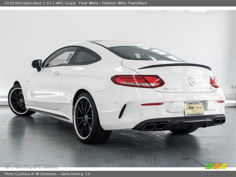 Polar White / Platinum White Pearl/Black 2018 Mercedes-Benz C 63 S AMG Coupe