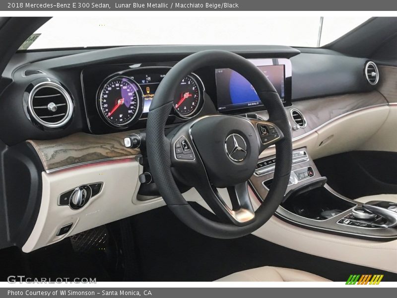 Lunar Blue Metallic / Macchiato Beige/Black 2018 Mercedes-Benz E 300 Sedan