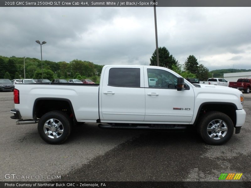 Summit White / Jet Black/­Spice Red 2018 GMC Sierra 2500HD SLT Crew Cab 4x4