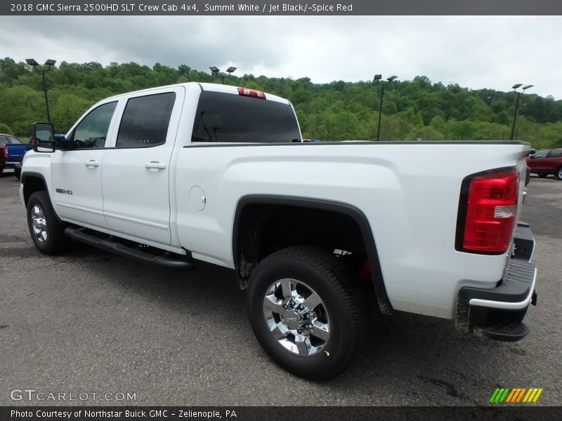 Summit White / Jet Black/­Spice Red 2018 GMC Sierra 2500HD SLT Crew Cab 4x4