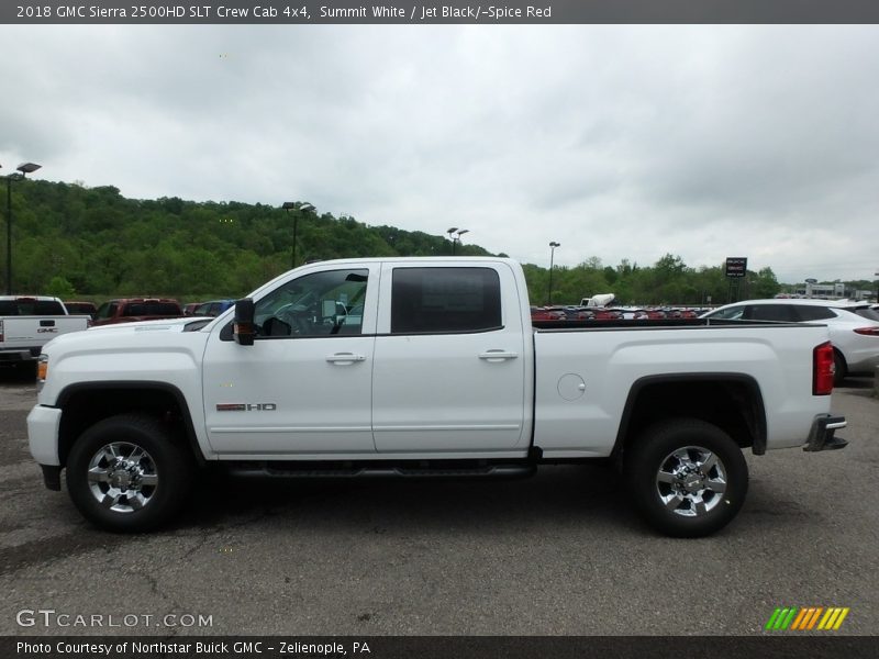 Summit White / Jet Black/­Spice Red 2018 GMC Sierra 2500HD SLT Crew Cab 4x4