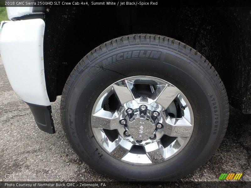 Summit White / Jet Black/­Spice Red 2018 GMC Sierra 2500HD SLT Crew Cab 4x4