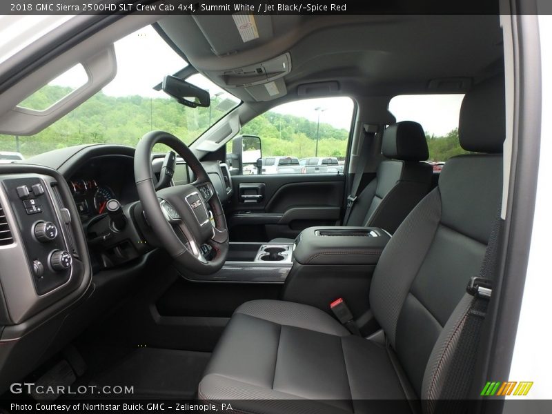 Summit White / Jet Black/­Spice Red 2018 GMC Sierra 2500HD SLT Crew Cab 4x4