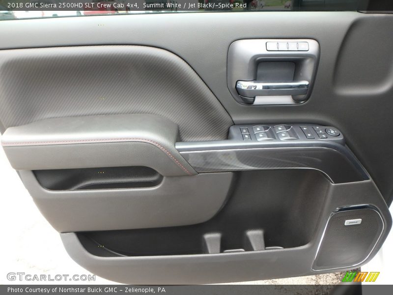 Summit White / Jet Black/­Spice Red 2018 GMC Sierra 2500HD SLT Crew Cab 4x4
