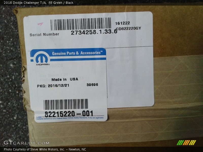 F8 Green / Black 2018 Dodge Challenger T/A