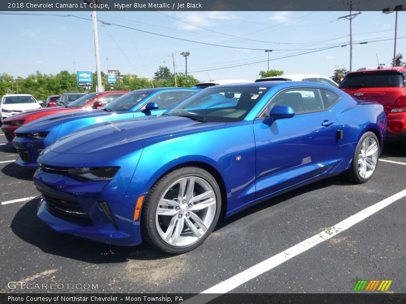 Hyper Blue Metallic / Jet Black 2018 Chevrolet Camaro LT Coupe