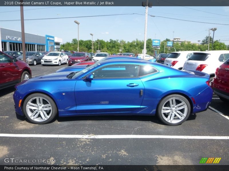 Hyper Blue Metallic / Jet Black 2018 Chevrolet Camaro LT Coupe