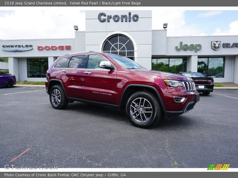 Velvet Red Pearl / Black/Light Frost Beige 2018 Jeep Grand Cherokee Limited