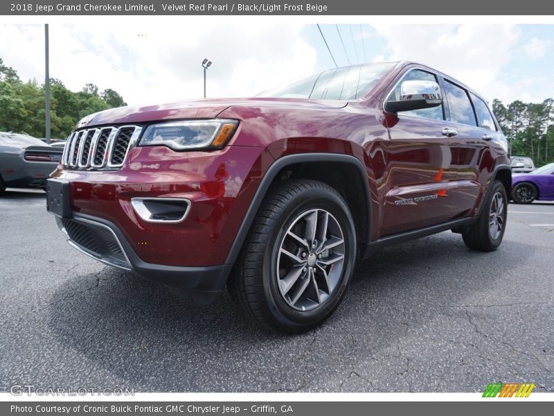 Velvet Red Pearl / Black/Light Frost Beige 2018 Jeep Grand Cherokee Limited