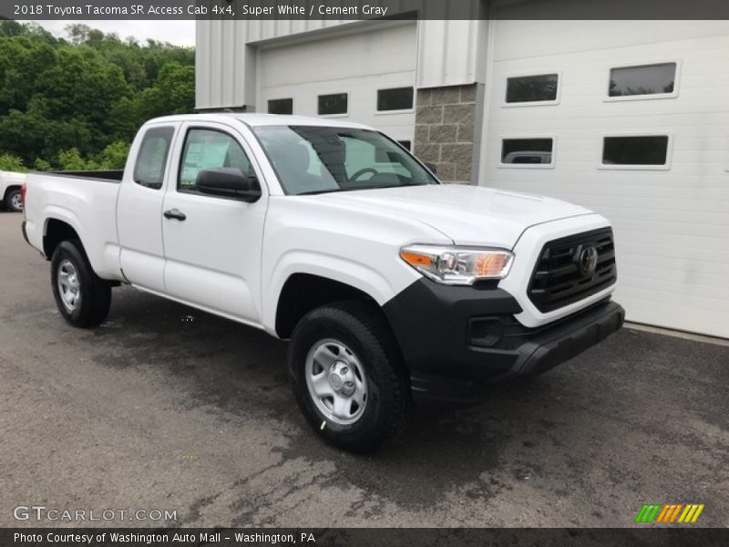 Super White / Cement Gray 2018 Toyota Tacoma SR Access Cab 4x4