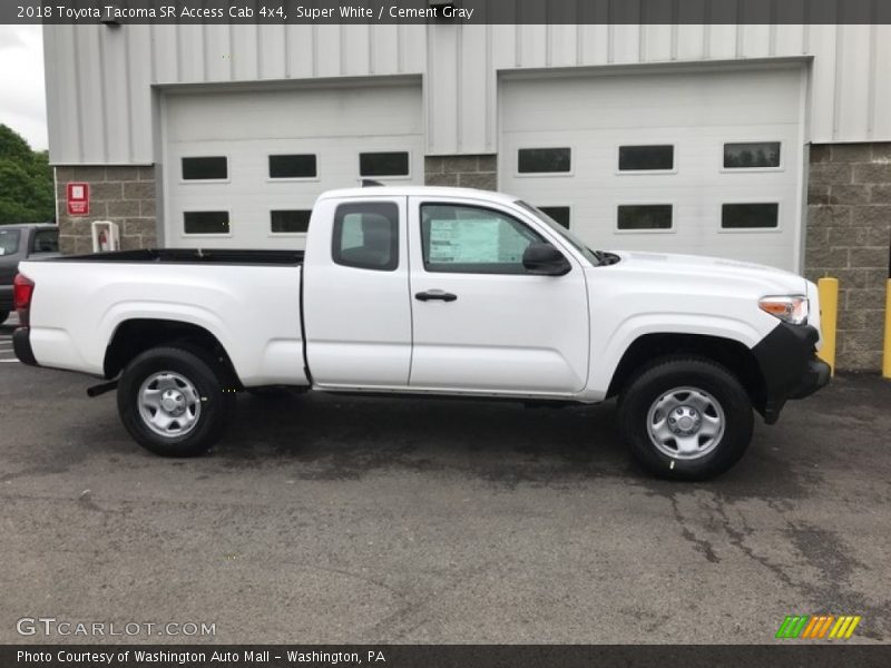 Super White / Cement Gray 2018 Toyota Tacoma SR Access Cab 4x4