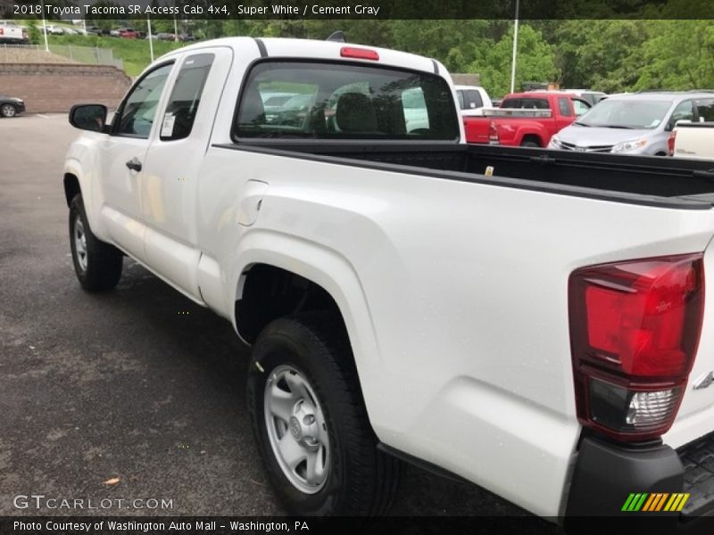 Super White / Cement Gray 2018 Toyota Tacoma SR Access Cab 4x4