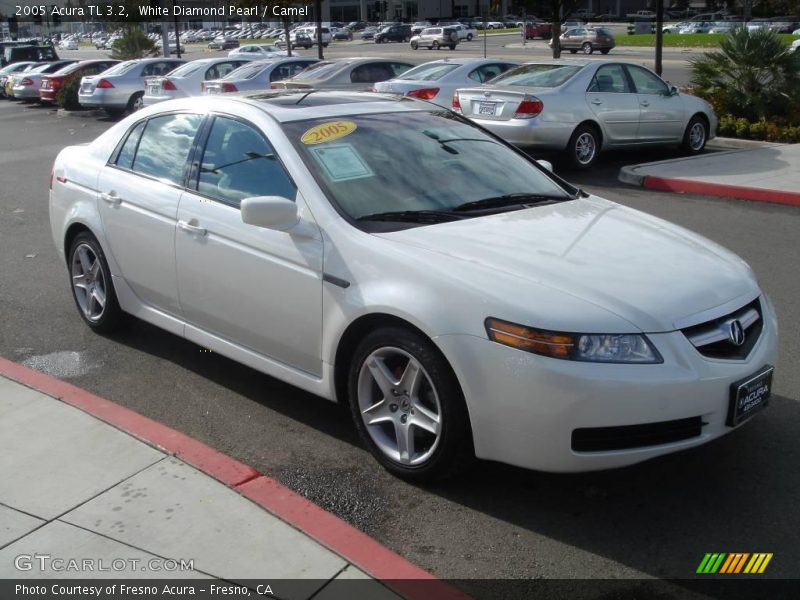 White Diamond Pearl / Camel 2005 Acura TL 3.2